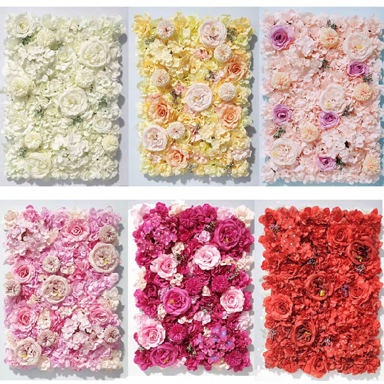 3D Wedding Decor Roll up Fabric Artificial Rose Flower Wall Backdrop
