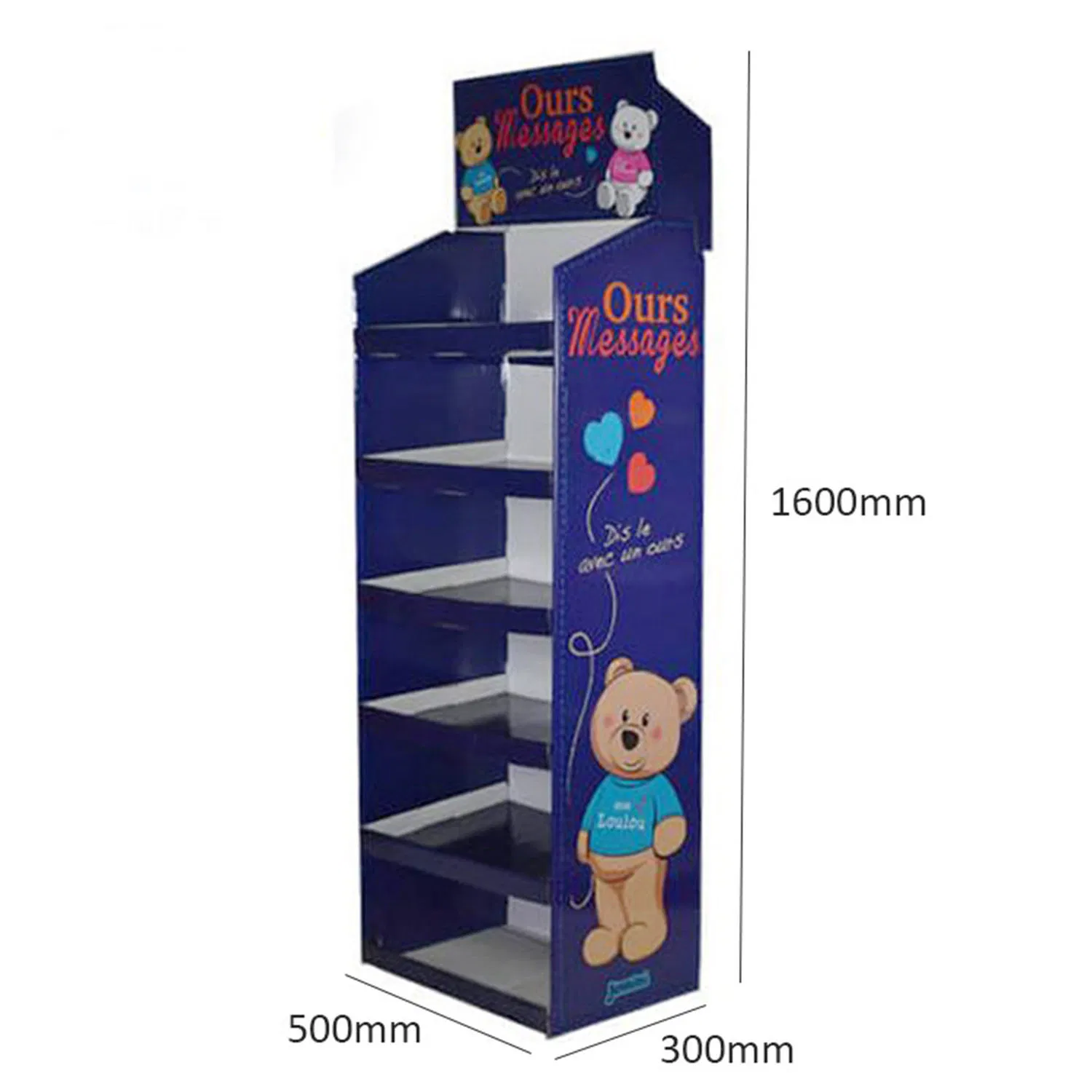 Merchandising Stackable Retailed 4 Tier Floor Paper Cardboard Display for Bread
