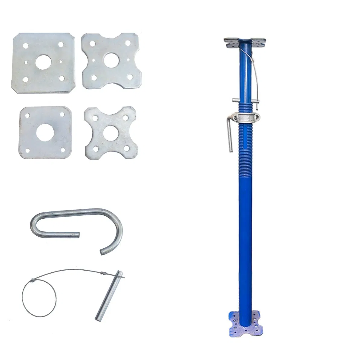 Light Duty Adjustable Scaffolding Prop Galvanized Coating Steel Prop with Square/Flower Plate