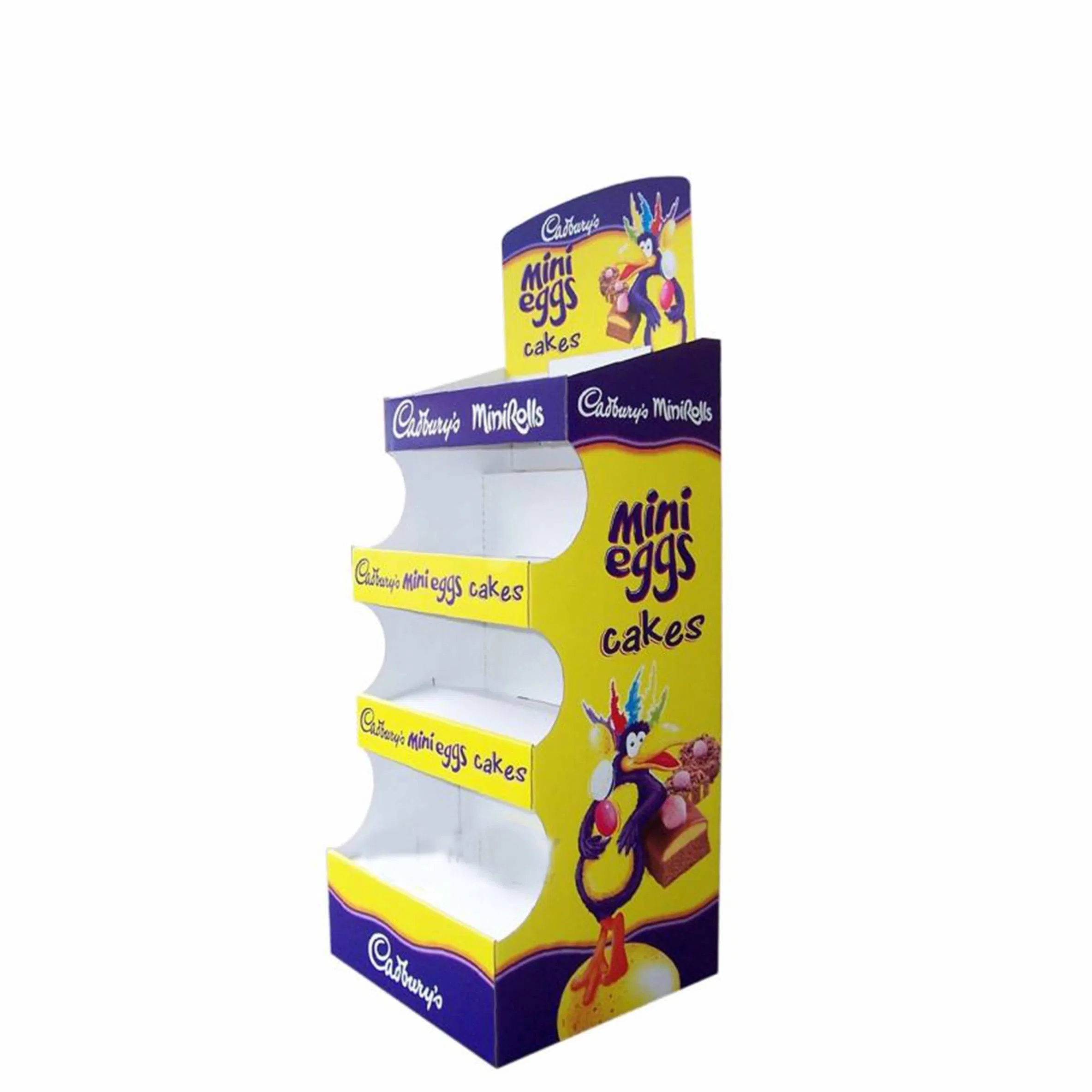 Merchandising Pop Paper Corrugated Floor Stand Shirt Cardboard Display with Hooks Pegs for Hair Extension Car Charger