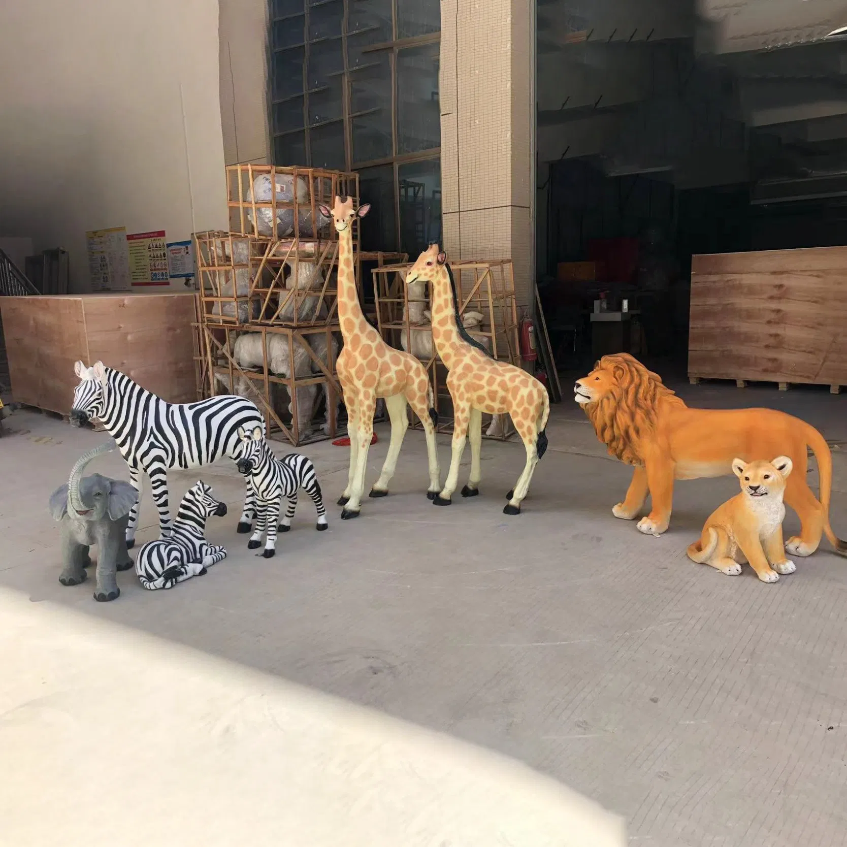 Jungle Event Party Decoration Giant Resin Fiberglass Safari Animals Lion Statue Sculpture Mold