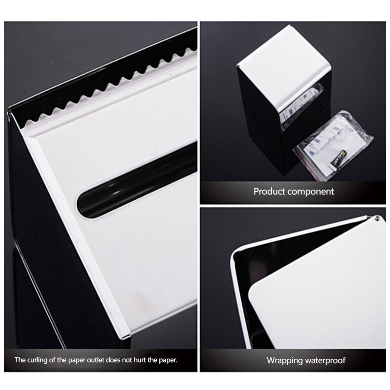 Brushed Rose Gold SUS304 Stainless Steel Square Tissue Box, No Drill &amp; Punch Dual Installation Waterproof Wall Mounted Ins Style Luxury Toilet Paper Holder with