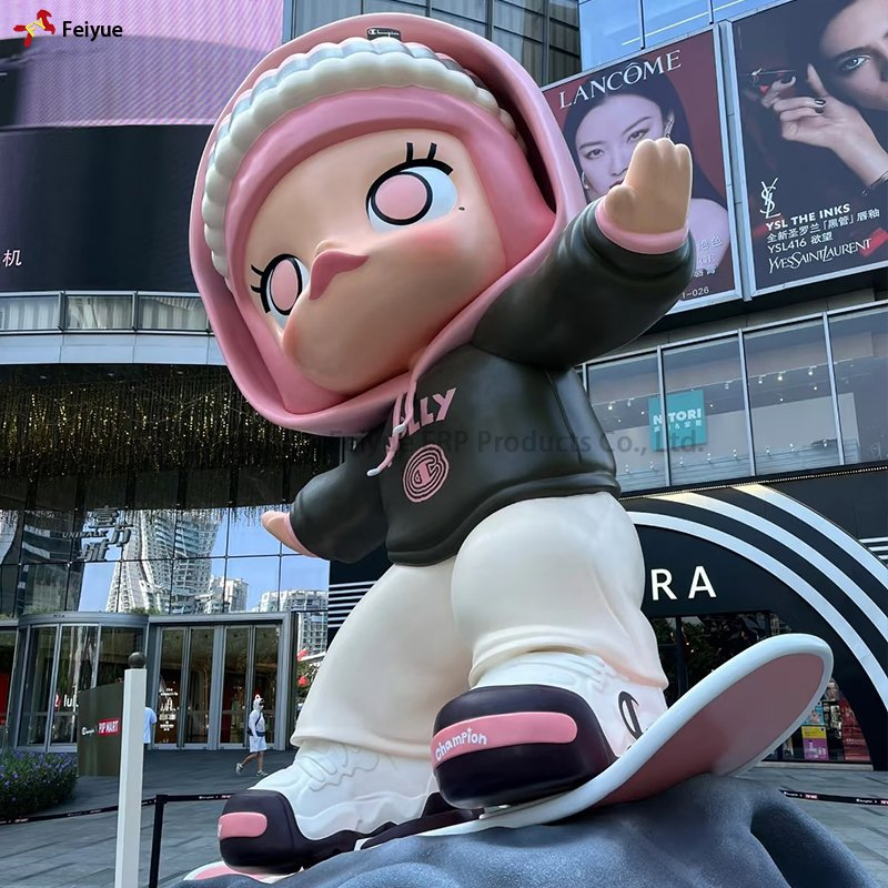 Colorful 3m High 3D Cartoon Resin Fiberglass Sculpture for Event Exhibition