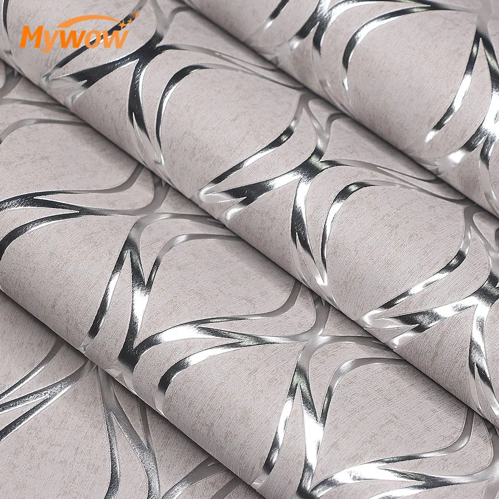 Hot Selling Top Quality Modern Luxury Golden Geometric Lines Waterproof PVC Wallpaper