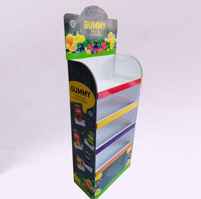 Pop up Cardboard Paper Floor Store Retail Food Snacks Free Standing Display Unit Merchandising Display