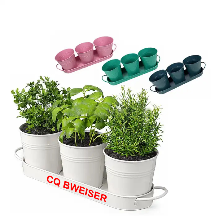 Classic Herb Pot Home &amp; Garden Decorative Flower Plant Holder Metal Planter Indoor Outdoor Window Box