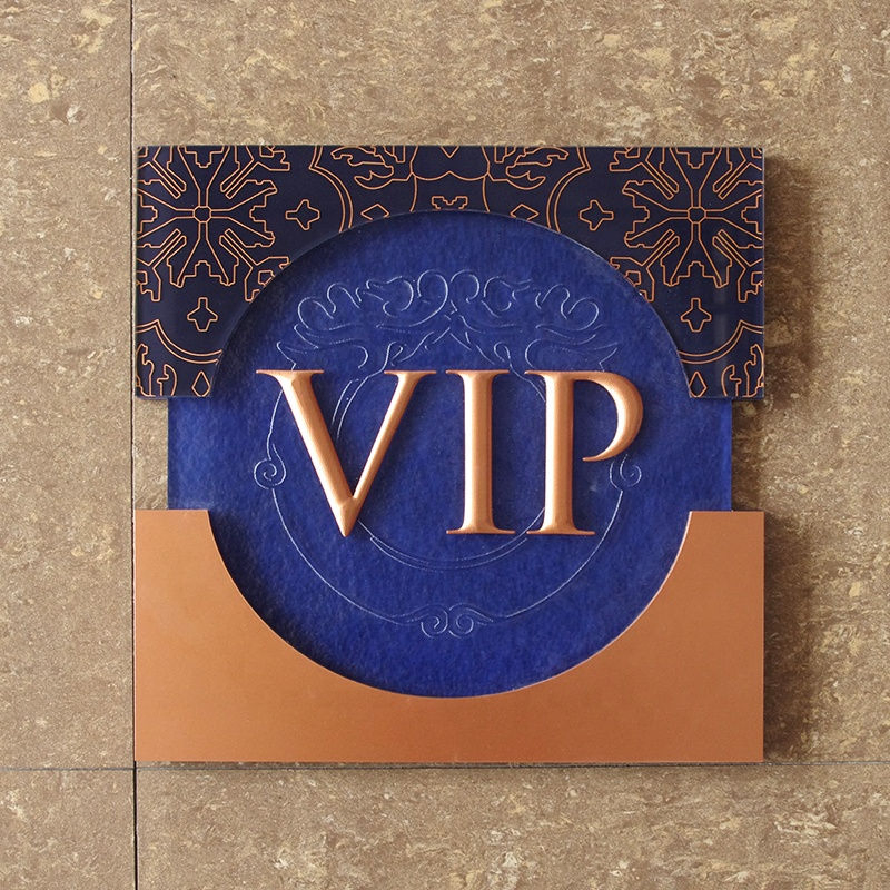 3D Channel Letters Luxury Rose Gold Door Sign for Hotel