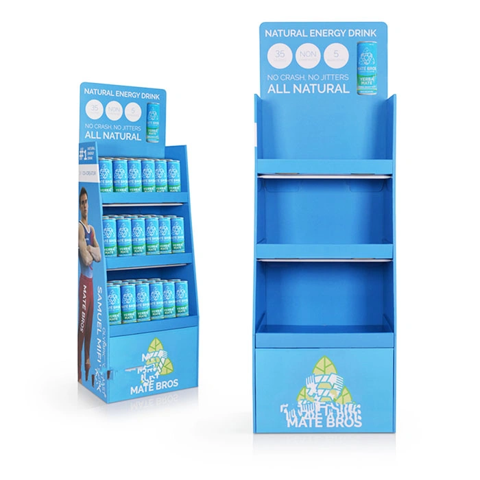 Merchandising Stackable Retailed 4 Tier Floor Paper Cardboard Display for Bread