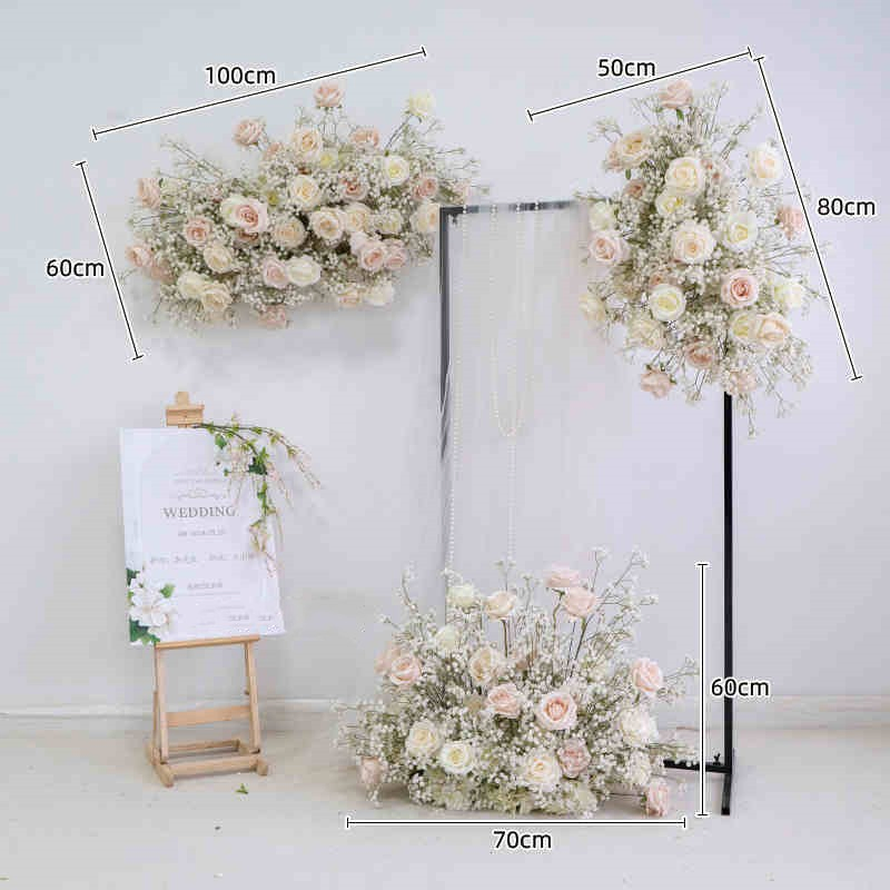 Decorative Flower Supplies Wedding Arch Flower Stage Floral Frame Backdrop