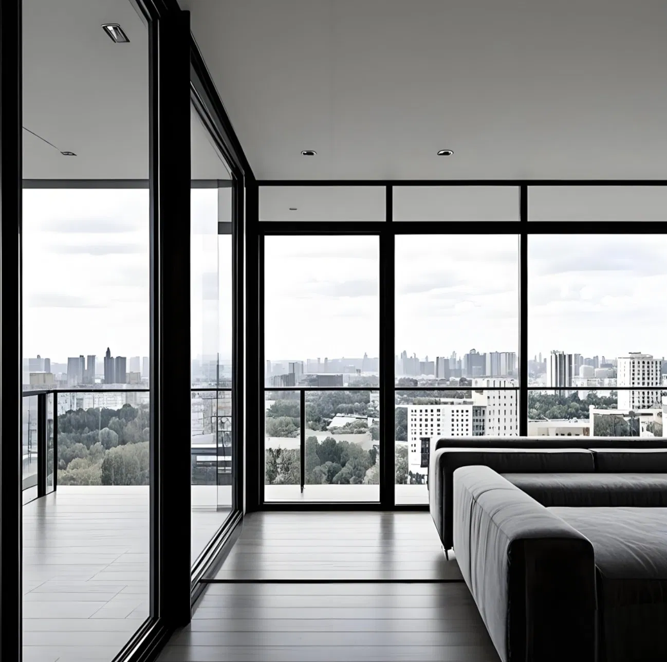 Modern Aluminum Balcony Doors Courtyard Exterior Front Entry Waterproof Luxury Aluminum Sliding Balcony Doors