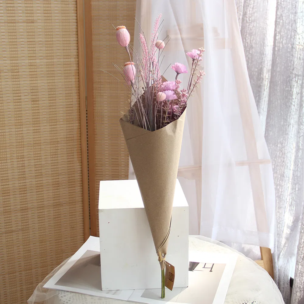 Wholesale Realistic Kraft Paper Flowers Bouquet for Home Wedding Festival Party Everyday Decor