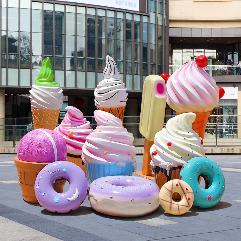 Giant Fiberglass Icecream Popsicle Sculpture Resin Ice Cream Cone Props for Rental Events Party Decoration