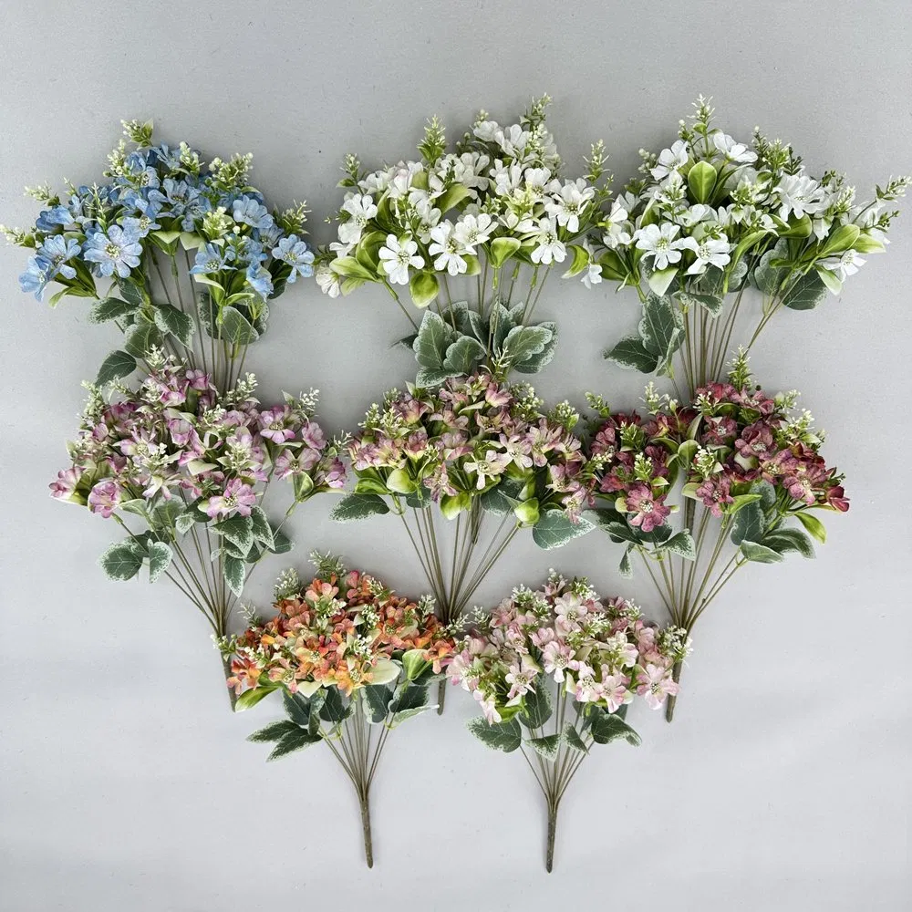 Wholesale High-End Artificial 9 Heads Roses Flowers for Wedding Backdrop Decoration