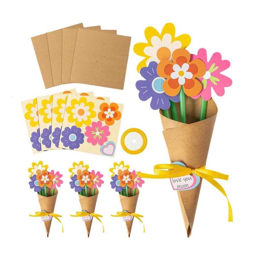 DIY Spring Flower Paper Pot Craft Kits Make Your Colorful Flowers Gift Crafts Fun Floral Sunflower Art Activities
