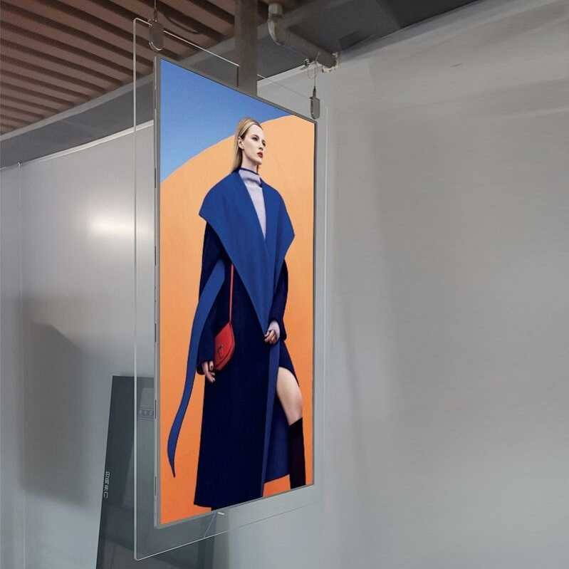 43 49 55 Inch Ceiling Hanging Double Sided Window Display Visual Merchandising Commercial Display Double Monitors