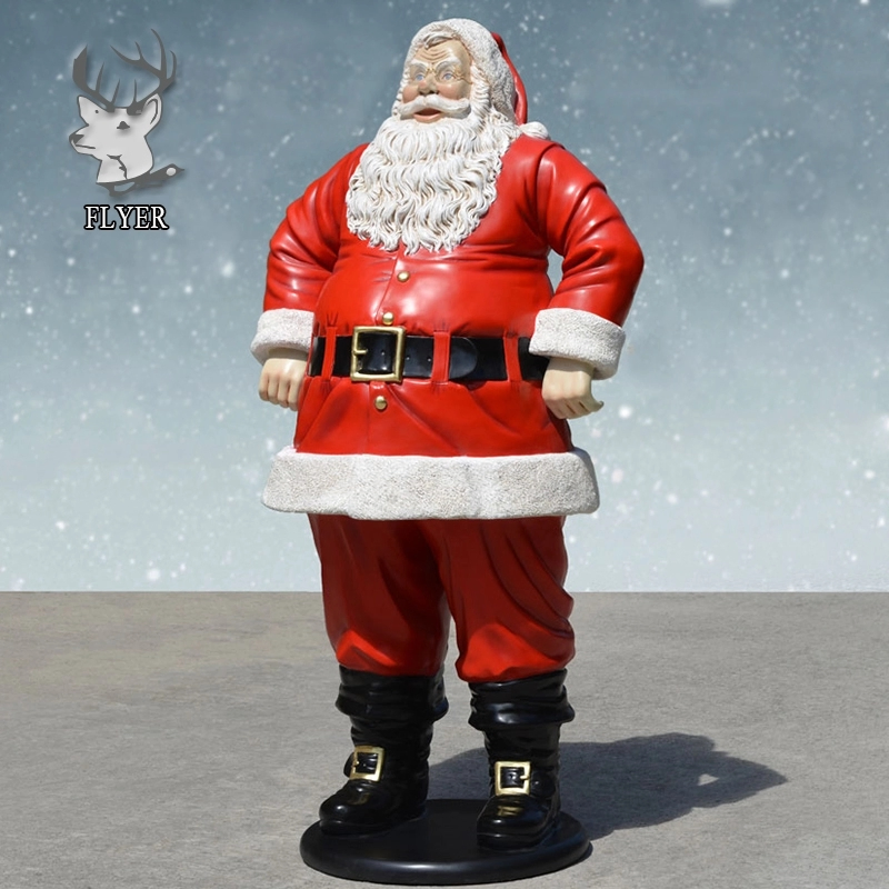 2022 Christmas Event Decoration Large Fiberglass Santa Claus Statue Resin Father Christmas Sculpture