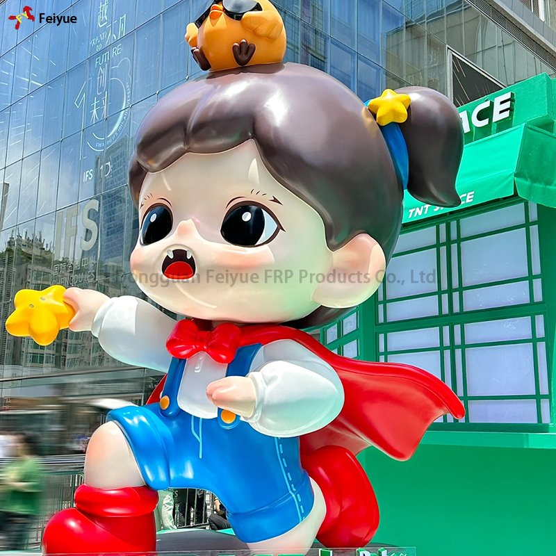 Colorful 3m High 3D Cartoon Resin Fiberglass Sculpture for Event Exhibition