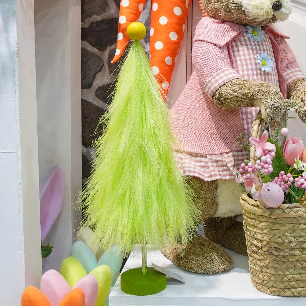 Easter Decoration Beautiful Color Artificial Trees 14inch Tall Customizable Silk Cone Tree for Easter Holiday Decoration