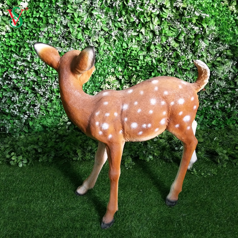 Life Size Fiberglass Reindeer Animal Sculpture for Zoo Garden Decoration