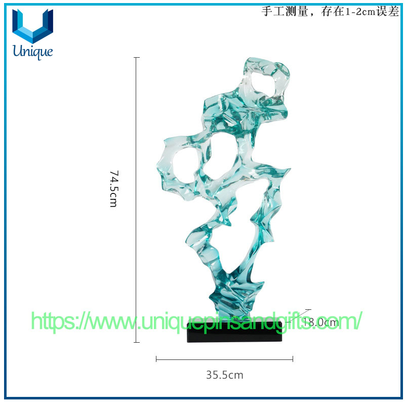 Custom New Modern Light Luxury Abstract Transparent Resin Artificial Mountain Sculpture Deceleration for Living Room Entrance Hall Table Top Art Decoration