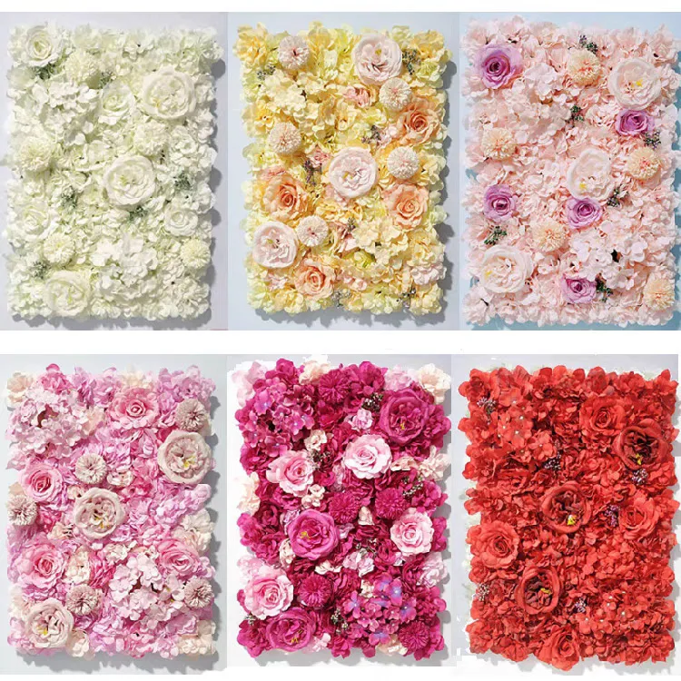 3D Wedding Decor Roll up Fabric Artificial Rose Flower Wall Backdrop
