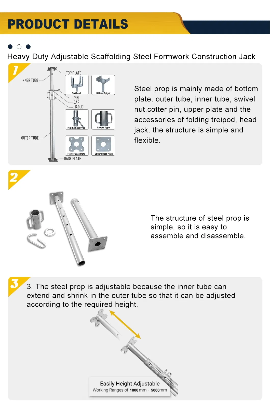 Adjustable Steel Props