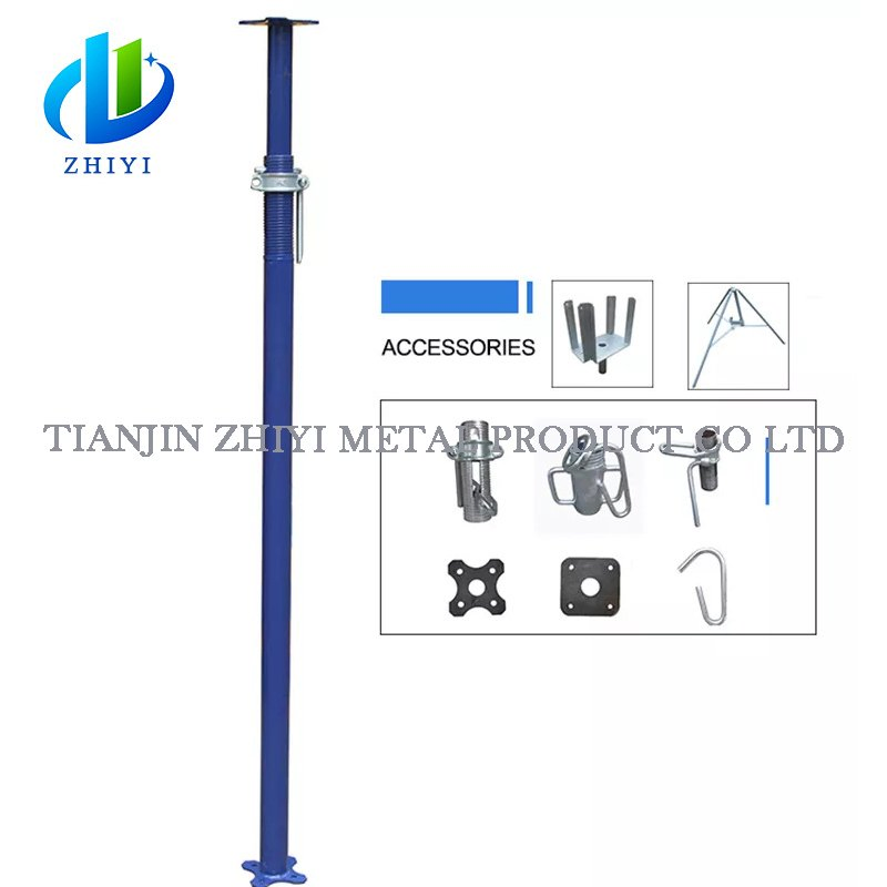 Scaffold Floor Sleeve Nut with Steel Handle Flower Plates Push Pull Steel Prop 6m Decking En1065 2600mm Jack Weight for Build