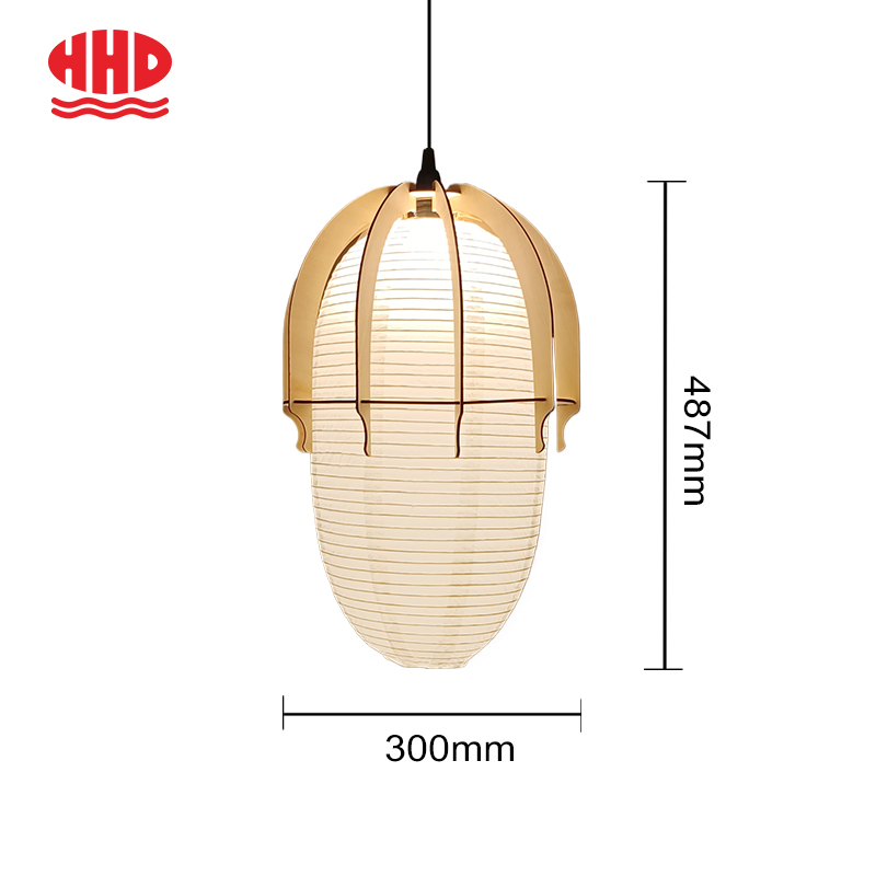 Dimmable LED Pendant Light 30cm 40cm Rice Paper Ceiling Paper Lamp with Wood Structure