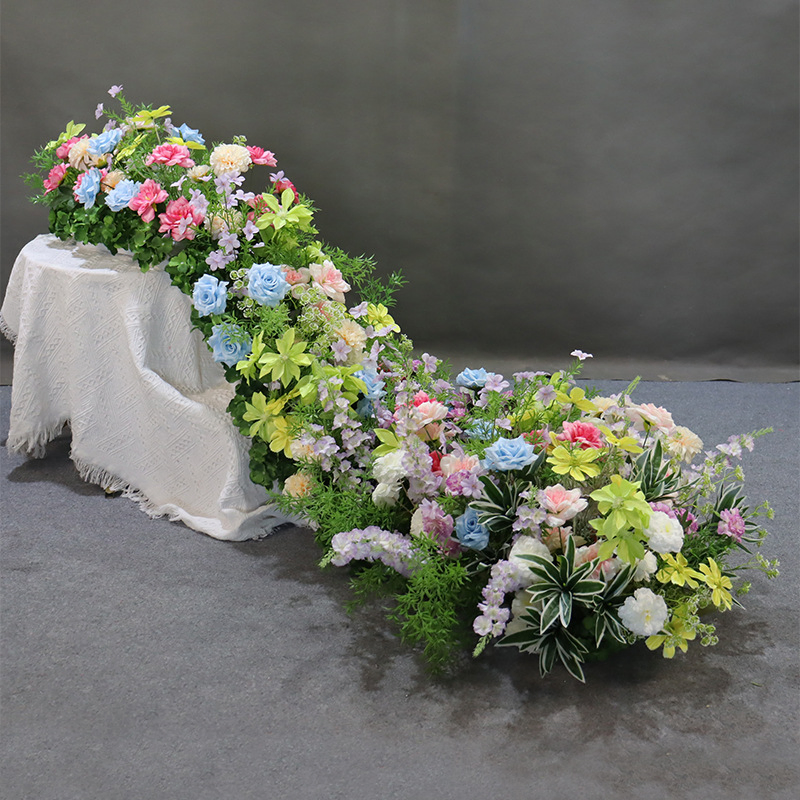 New White Artificial Flower Ball Wedding Ceremony Stage Backdrop