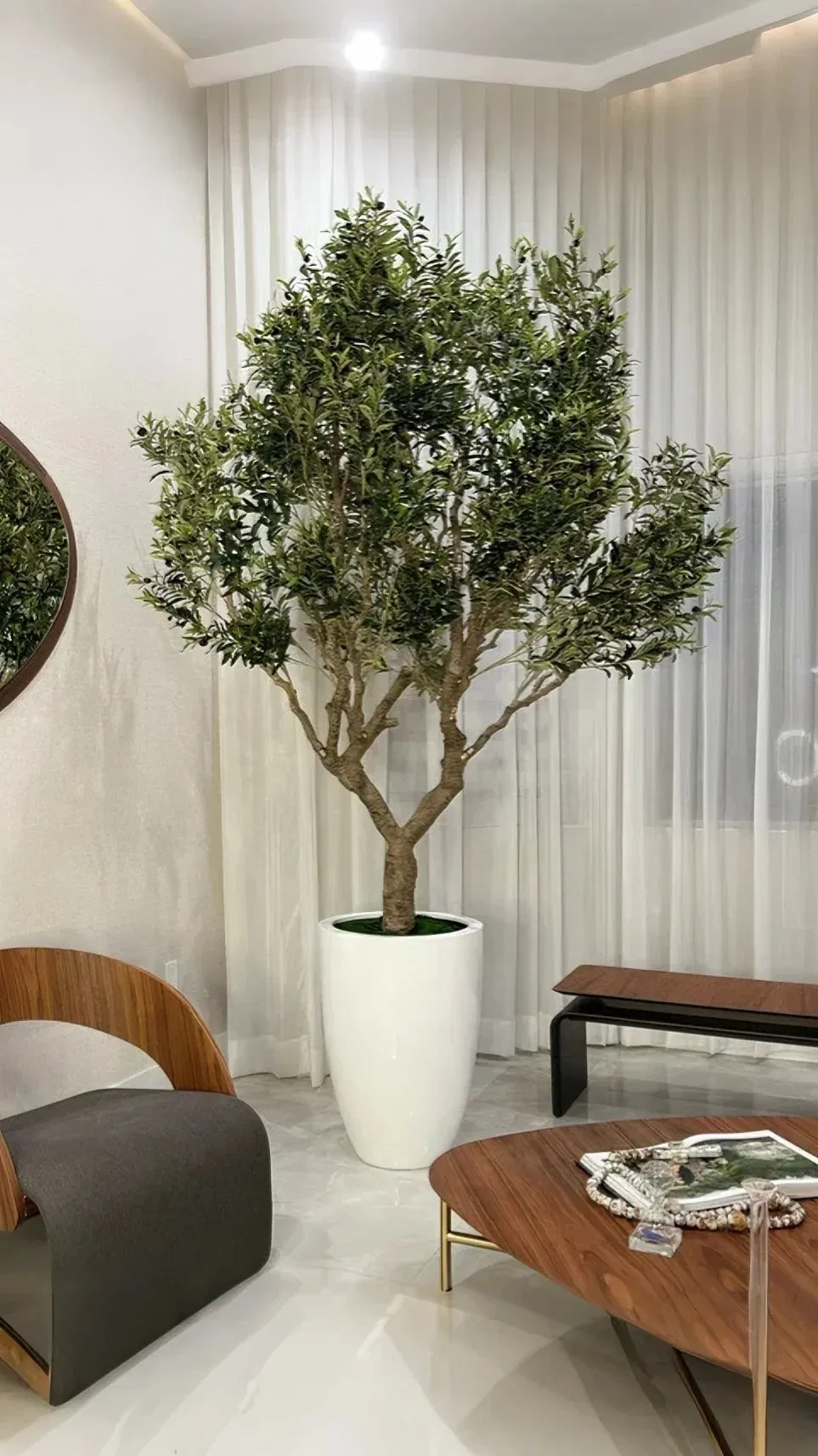 Artificial Olive Tree with Pot - Lifelike Faux Olive Plant for Home Decor, Indoor/Outdoor Use, No Maintenance