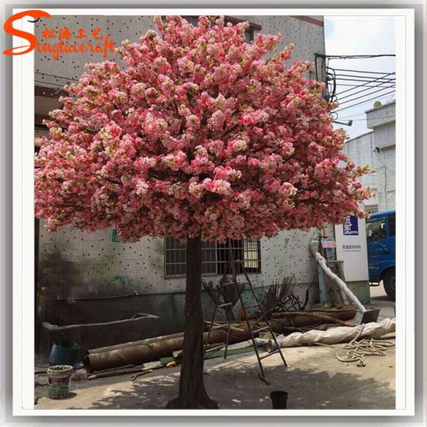 Customized Fiberglass Decorative Artificial Cherry Blossom Tree