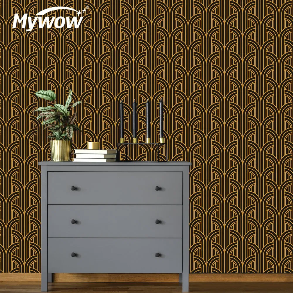 Best Selling PVC Gold Foil Wallpaper Light Luxury Famous Decoration