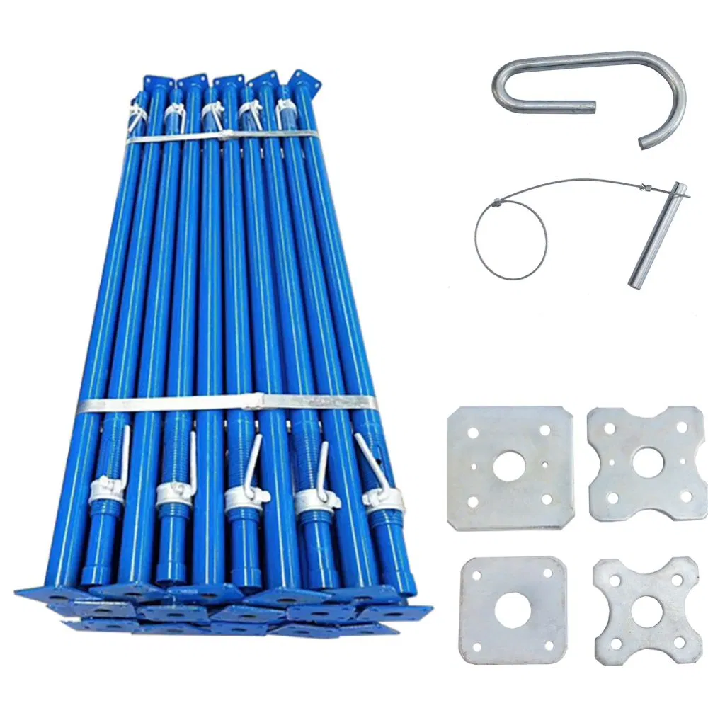Light Duty Adjustable Scaffolding Prop Galvanized Coating Steel Prop with Square/Flower Plate