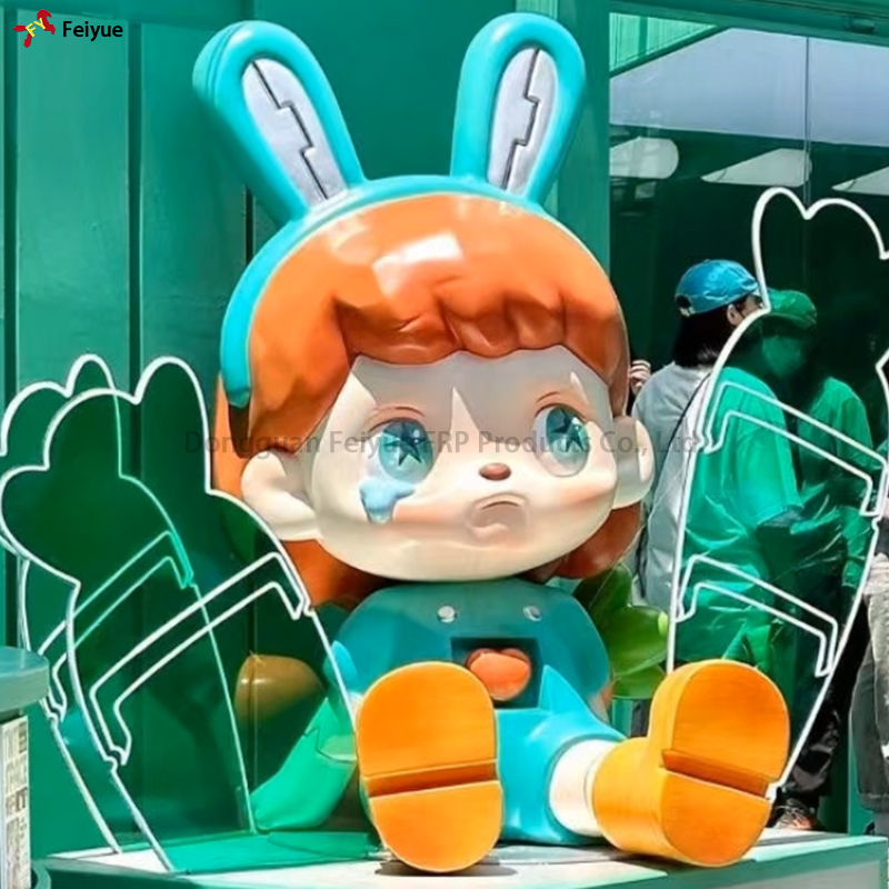Colorful 3m High 3D Cartoon Resin Fiberglass Sculpture for Event Exhibition