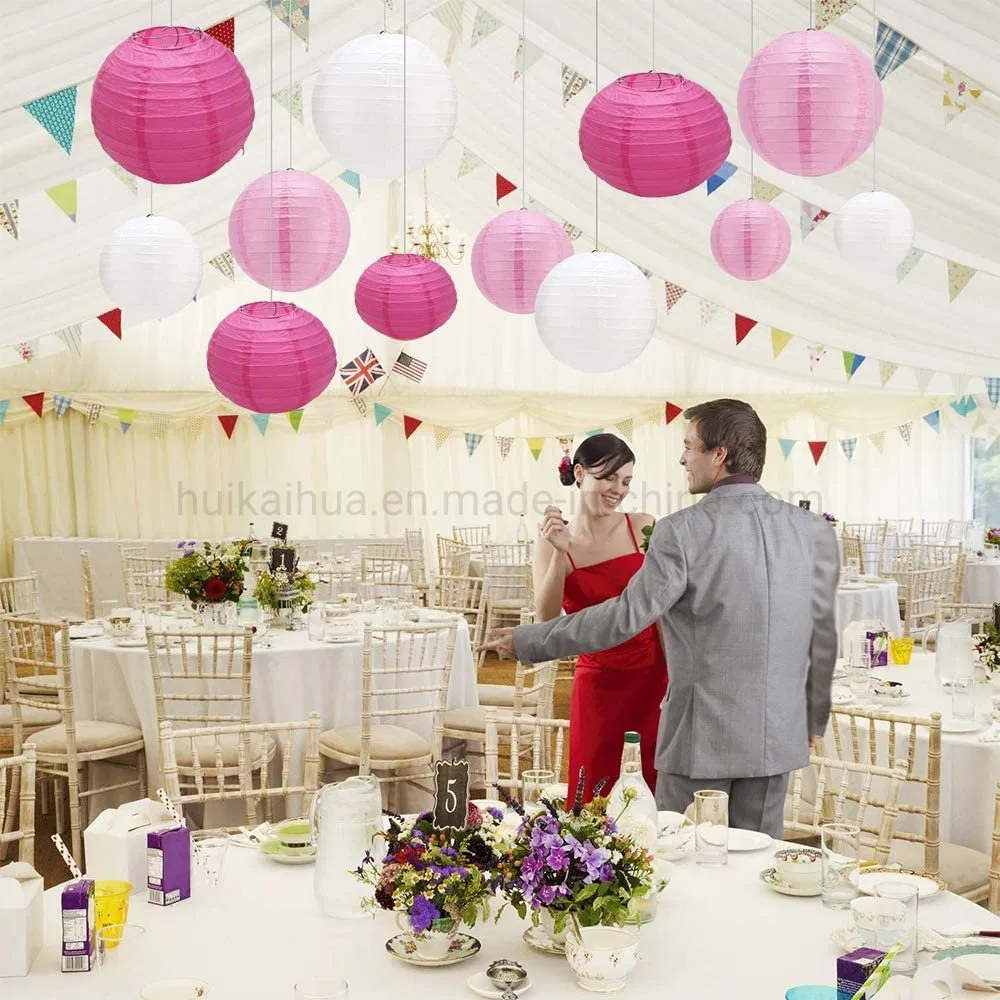 Collapsible Pink Color Design Wedding Christmas Valentine Party Decorations Mix Size Indoor Hanging Paper Lantern
