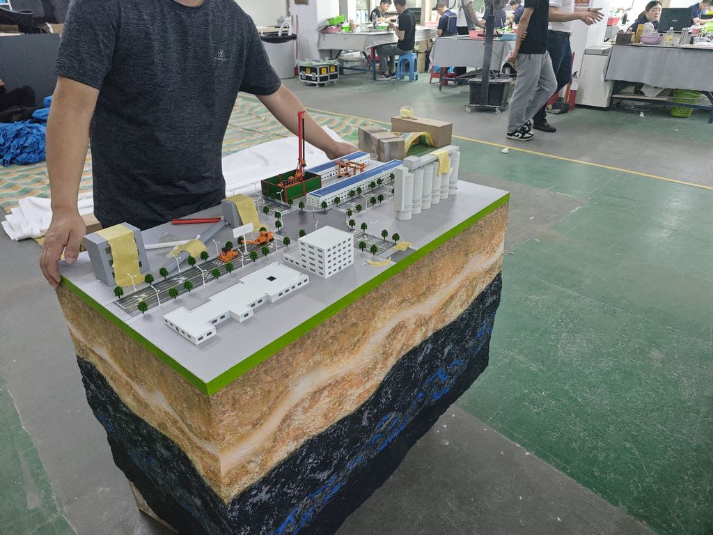 Artisan Coal Mining Model Sculpture Perfect for Office Corporate Showcases