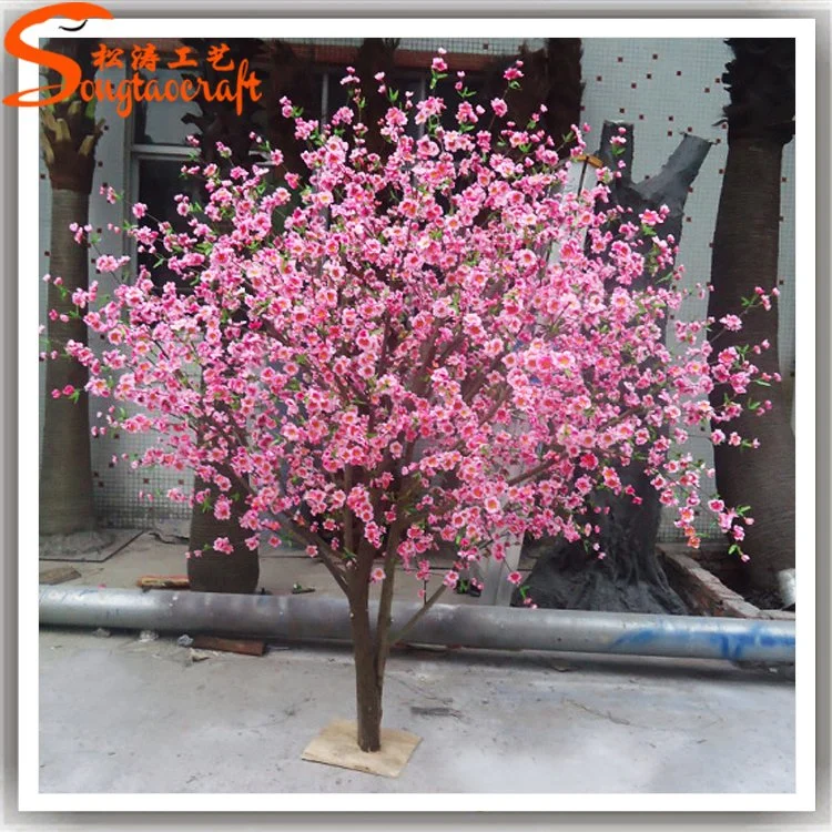 Indoor Decoration Mini Fiberglass Artificial Cherry Blossom Tree