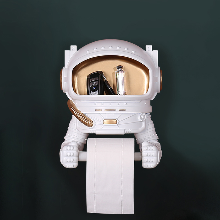Polyresin Bathroom Accessories Roll Paper Holder Spaceman Sculpture