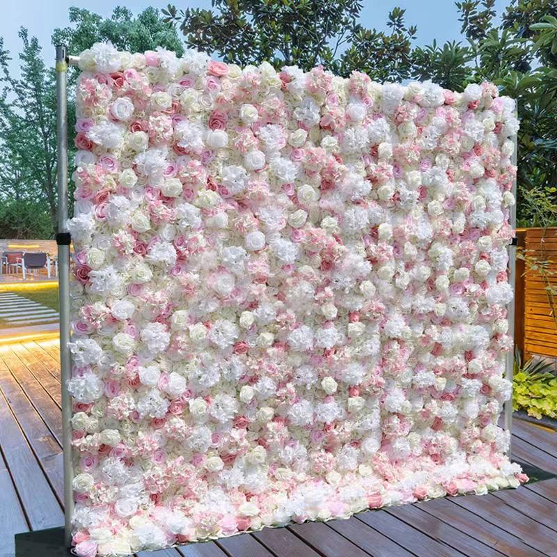 Luxury Pink Artificial Rose Flower Floral Wall Decor New Party Stage Backdrop