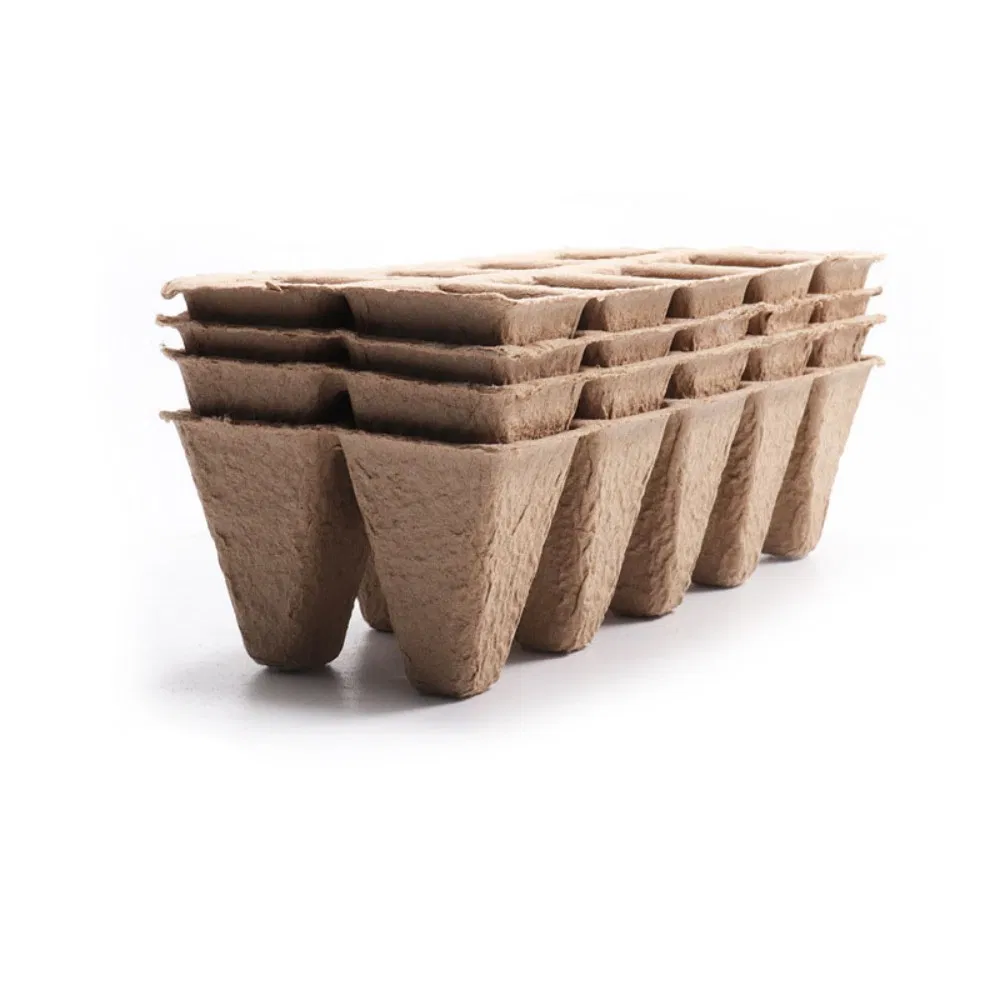 Custom Logo Biodegradable Single Wall Insulated Paper Cup Holders Tray Boba Milk Tea Paper Cup Holders for Cold Beverages Pot Trays
