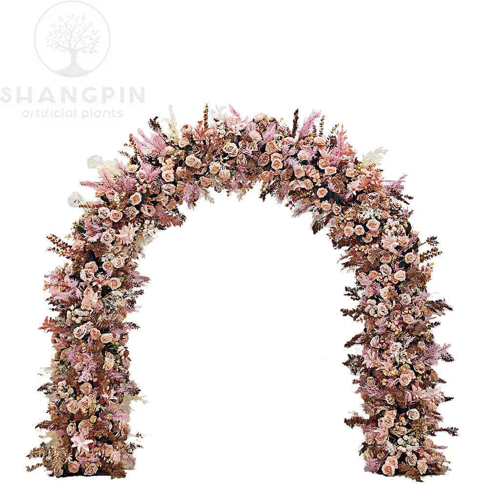 Free Sample Valentine's Day Gifts 2023 Artificial Flower Roses Panels Plant Garden Wreaths Wedding Backdrop Fake Cherry Blossom Flowers