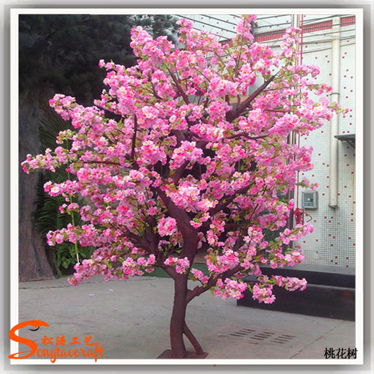 Indoor Decoration Mini Fiberglass Artificial Cherry Blossom Tree