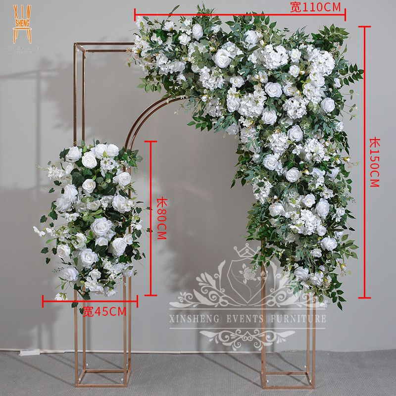 Hot Selling Artificial Green Flower Arch White Backdrop for Party Event Stage Wedding Decoration Outdoor