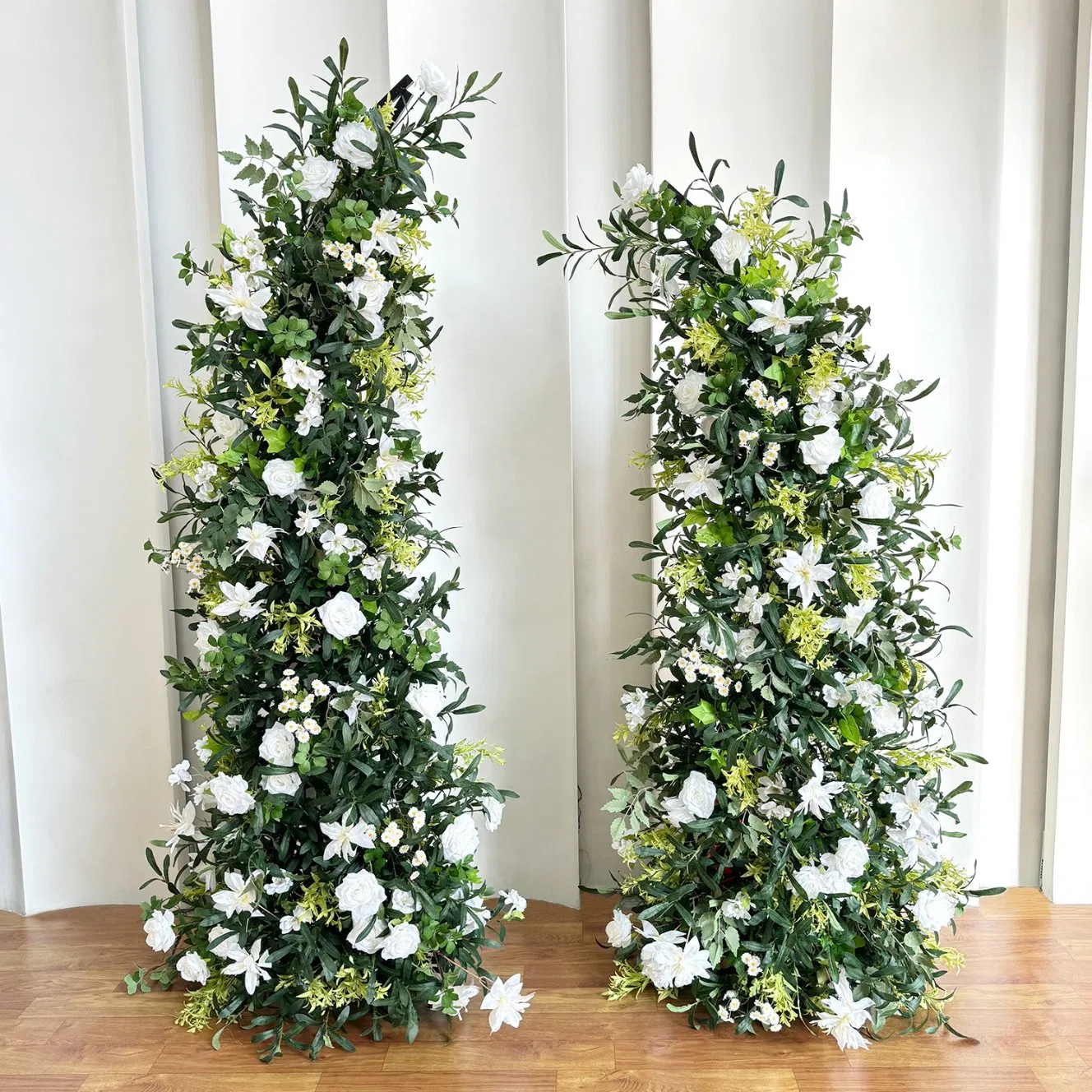 Artificial Bullhorn Flower Wall Arrangement Wedding Stage Backdrop with Shelf