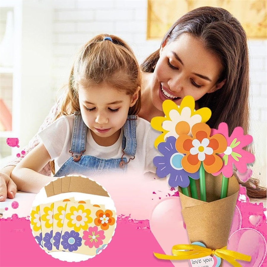 DIY Spring Flower Paper Pot Craft Kits Make Your Colorful Flowers Gift Crafts Fun Floral Sunflower Art Activities