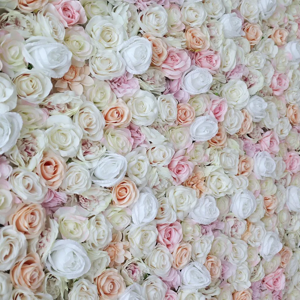 Wedding Decoration Artificial Rose Flower Wall 3D Flower Backdrop for Home Banquet