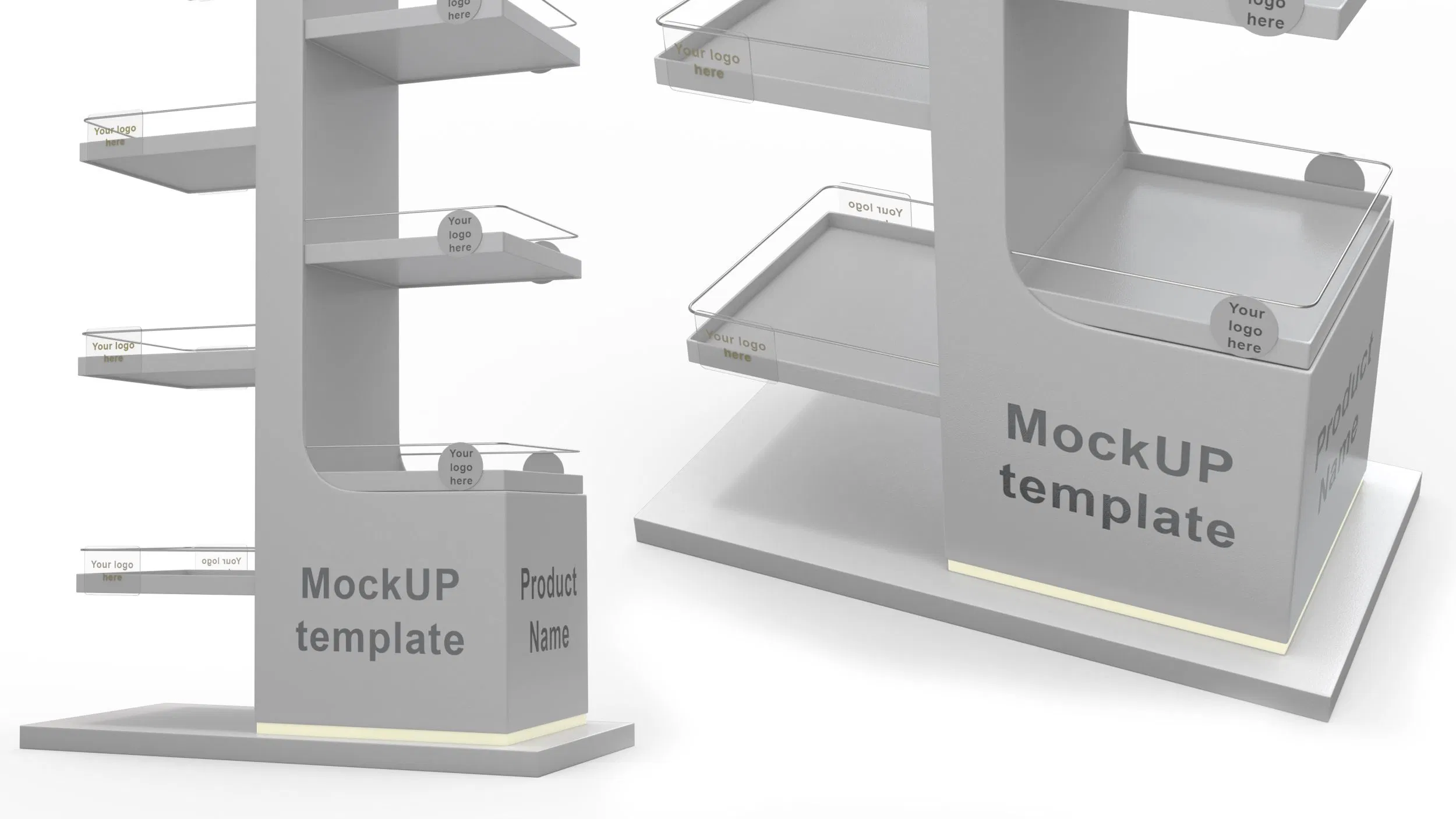Sleek White Multi - Layer Display Stand for Visual Merchandising