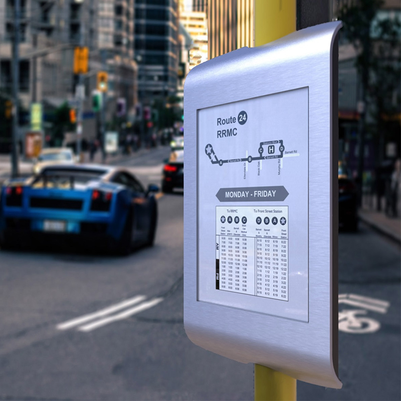 Sunlight-Readable Bus Stop E-Paper Digital Signage Bus Stop E-Ink Display