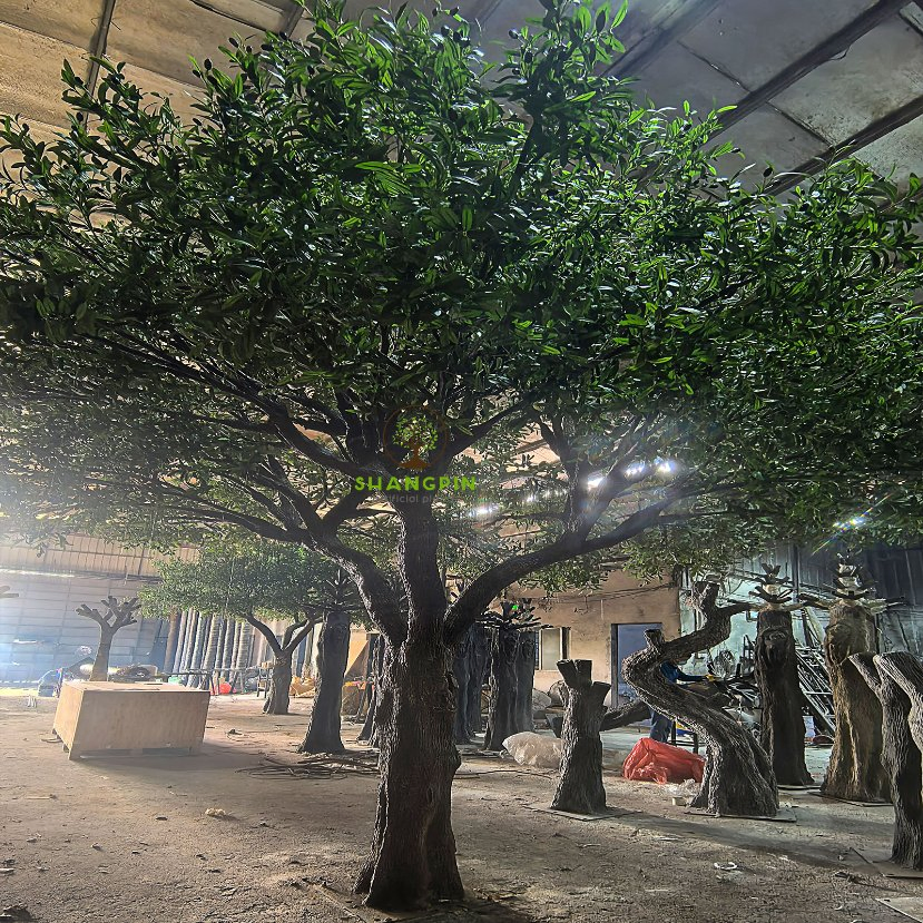 Giant Lifelike Artificial Olive Tree - UV-Resistant, Weatherproof &amp; Low Maintenance for Indoor/Outdoor Decor