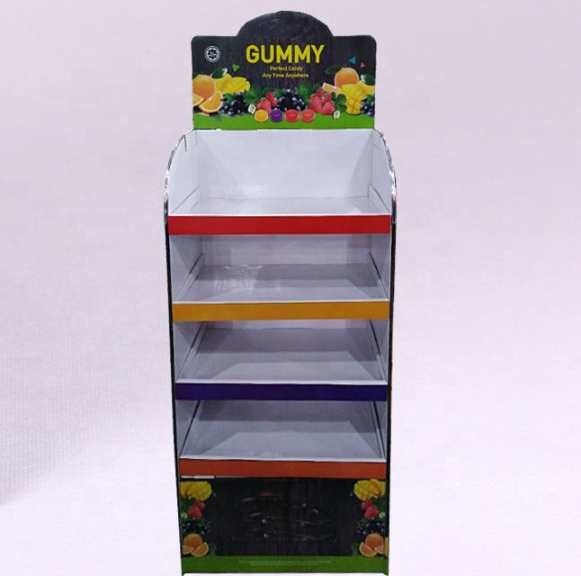 Pop up Cardboard Paper Floor Store Retail Food Snacks Free Standing Display Unit Merchandising Display